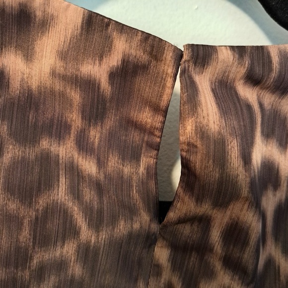 ANNE KLEIN Taffeta Leopard Print MIDI Cocktail Dress Size 6 - Picture 4 of 12